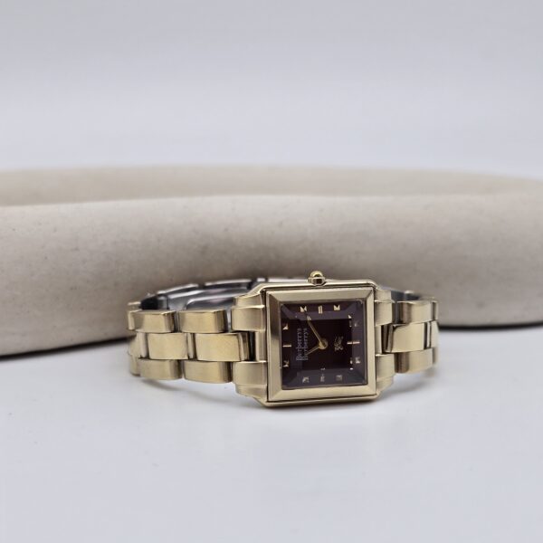 BURBERRY - elegancki zegarek vintage z kwadratową kopertą przód