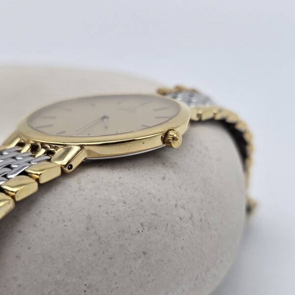 OMEGA De Ville- elegancki zegarek vintage z liniowymi indeksami koronka