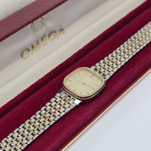 OMEGA De Ville - klasyczny zegarek vintage na bransolecie, lata 80. tarcza