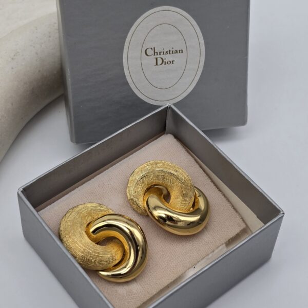 DIOR Love Knot - eleganckie klipsy vintage w złotym kolorze