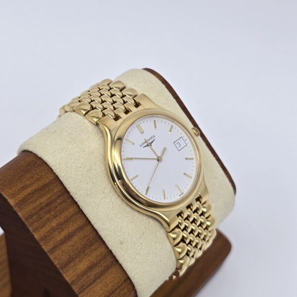 LONGINES Flagship - klasyczny zegarek vintage z datownikiem na stojaku