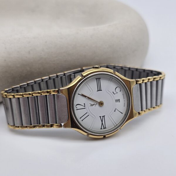 YSL - elegancki zegarek vintage w bikolorze, lata 90.