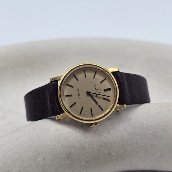 OMEGA De Ville - subtelny zegarek vintage na pasku, lata 70. dodatkowe
