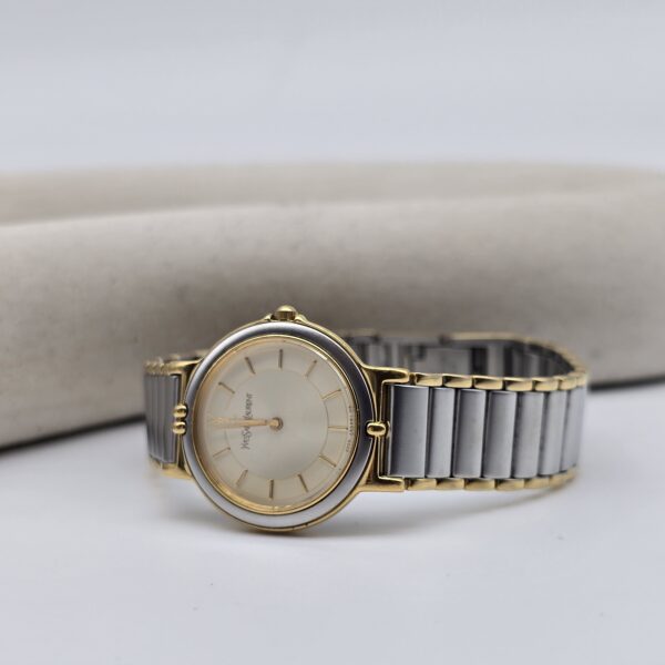 YVES SAINT LAURENT - zegarek vintage z liniowymi indeksami