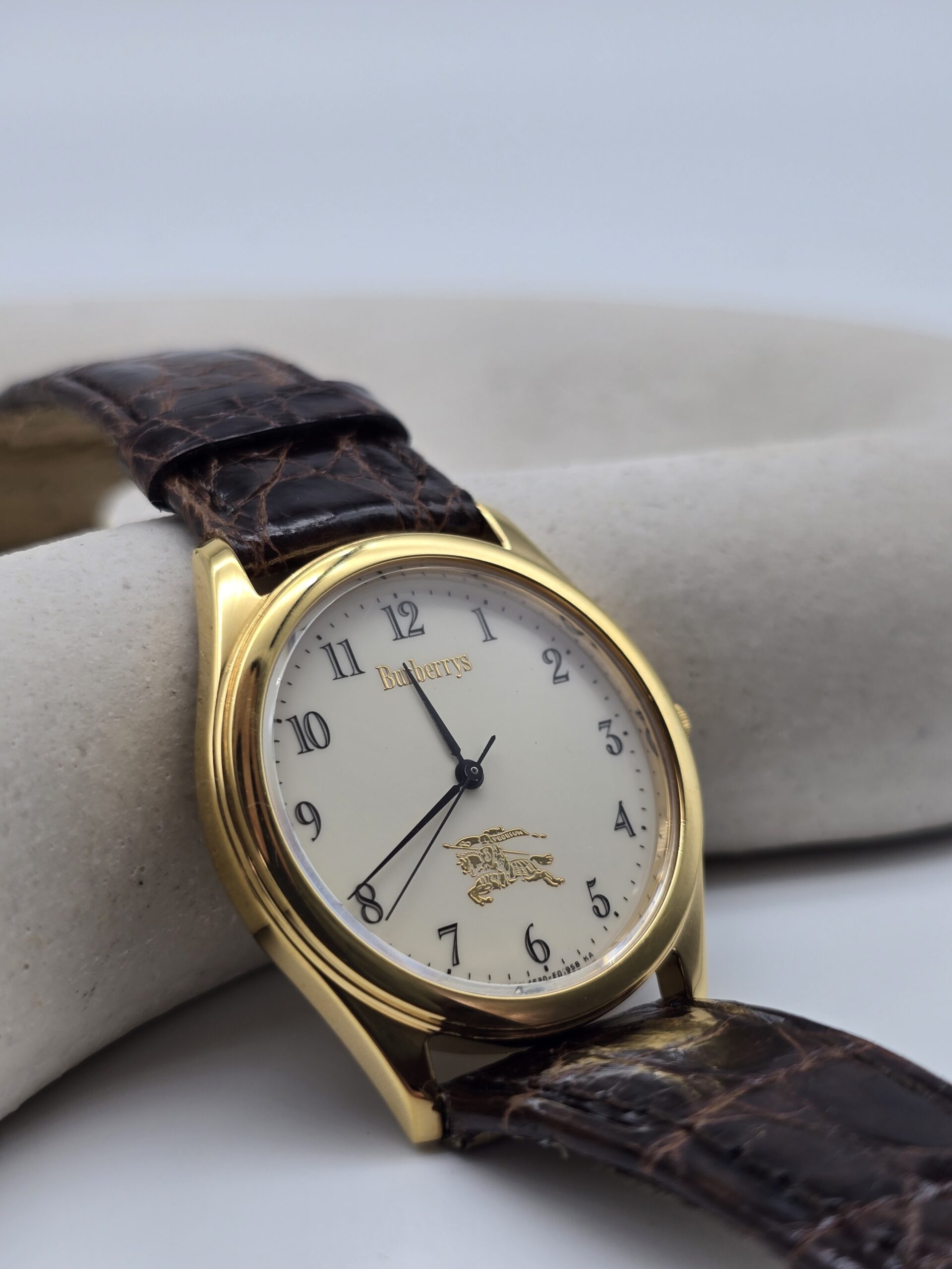 BURBERRY - elegancki zegarek vintage z arabskimi indeksami