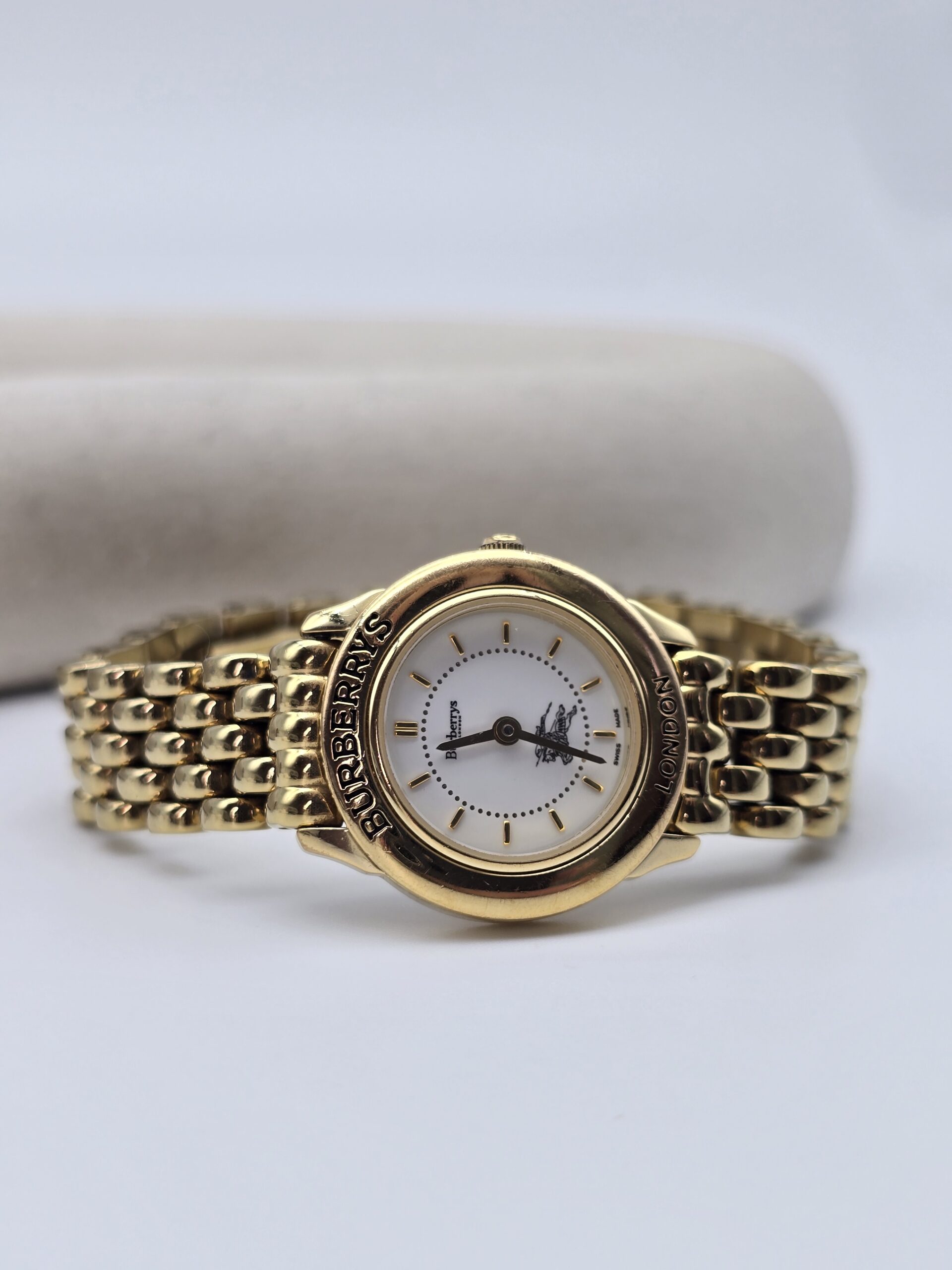BURBERRY - klasyczny zegarek vintage z jasną tarczą