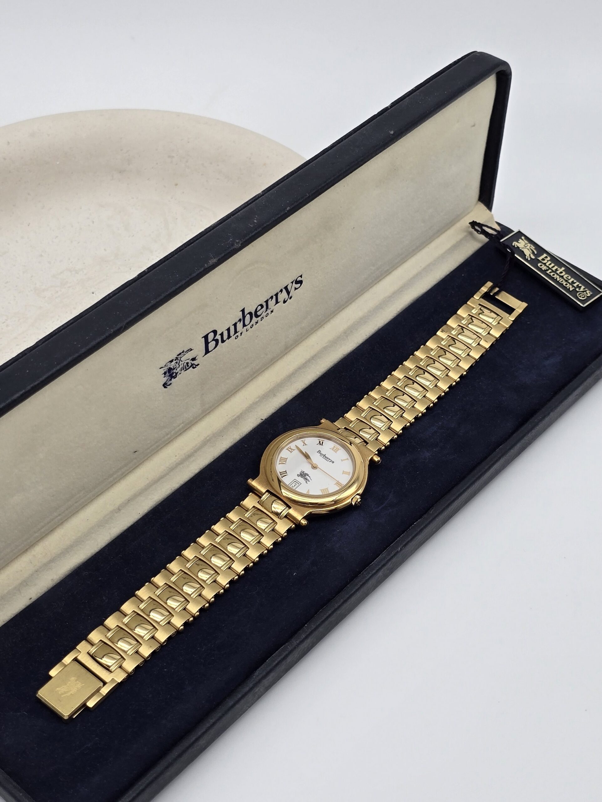 BURBERRY - elegancki zegarek vintage z rzymskimi indeksami, lata 90.