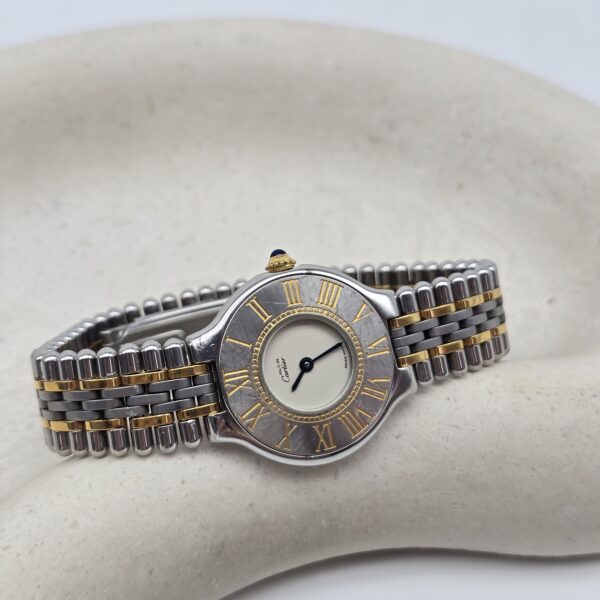 CARTIER Must de Cartier 21 - elegancki zegarek vintage z rzymskimi indeksami front
