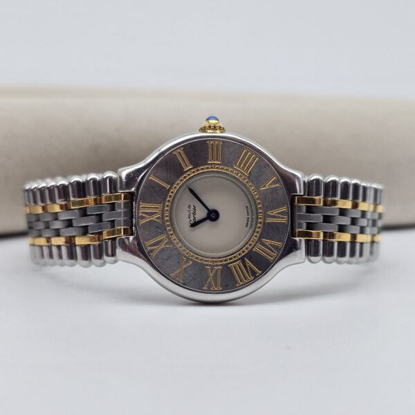 CARTIER Must de Cartier 21 - elegancki zegarek vintage z rzymskimi indeksami przód
