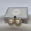 DIOR - eleganckie klipsy vintage z perłą, lata 80.