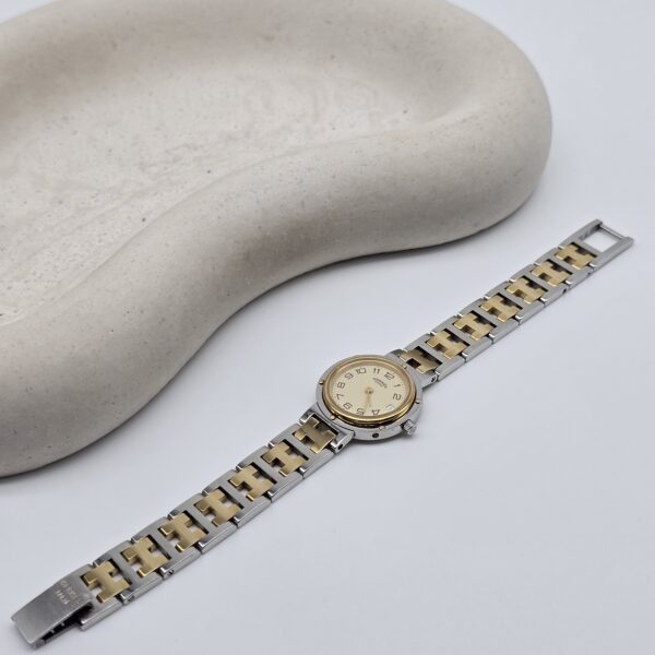 HERMES Clipper - elegancki zegarek vintage z datownikiem fornt