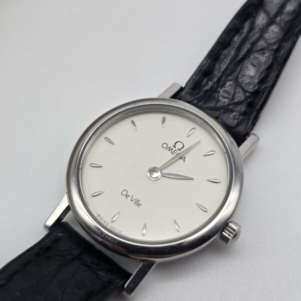 OMEGA De Ville - klasyczny zegarek vintage na pasku, lata 90. front