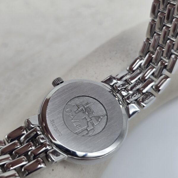 OMEGA De Ville - srebrny zegarek vintage na bransolecie tył