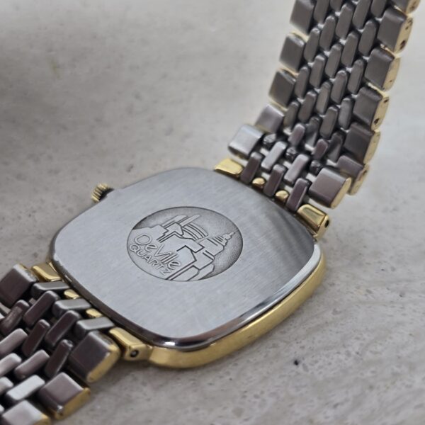 OMEGA De Ville - zegarek vintage na bransolecie z liniowymi indeksami tył