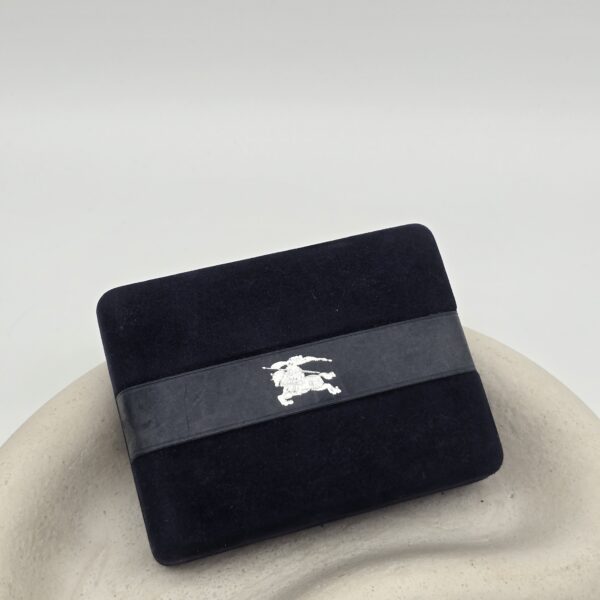 BURBERRY - spinki do mankietów vintage z kultowym logo pudełko