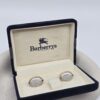 BURBERRY - spinki do mankietów vintage z kultowym logo