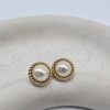 DIOR - złote klipsy vintage z perłą, lata 80.