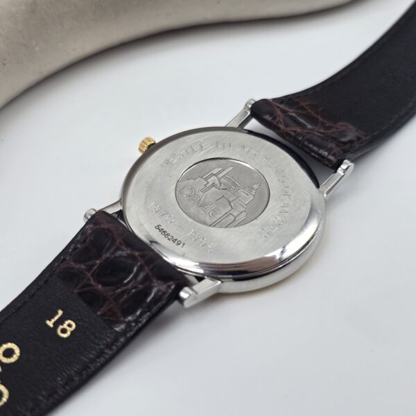 OMEGA De Ville - elegancki zegarek vintage z datownikiem, lata 90. tył