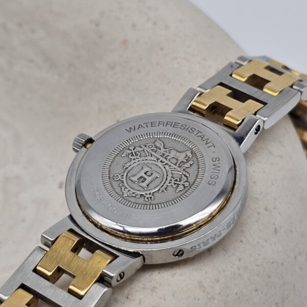 HERMES Clipper - elegancki zegarek vintage z datownikiem tył
