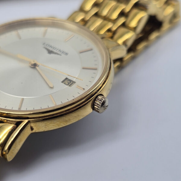 LONGINES - klasyczny zegarek vintage z liniowymi indeksami koronka