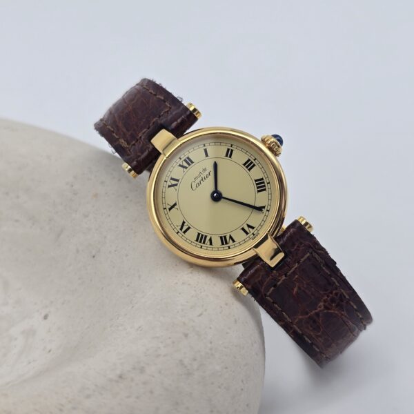 CARTIER Vermeil - zegarek vintage z rzymskimi indeksami, lata 90. dodatkowe