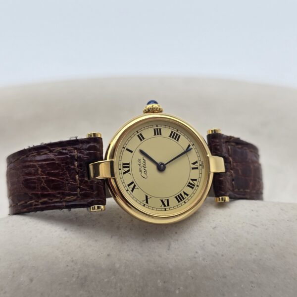 CARTIER Vermeil - zegarek vintage z rzymskimi indeksami, lata 90. arty