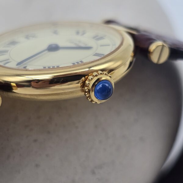 CARTIER Vermeil - zegarek vintage z rzymskimi indeksami, lata 90. koronka
