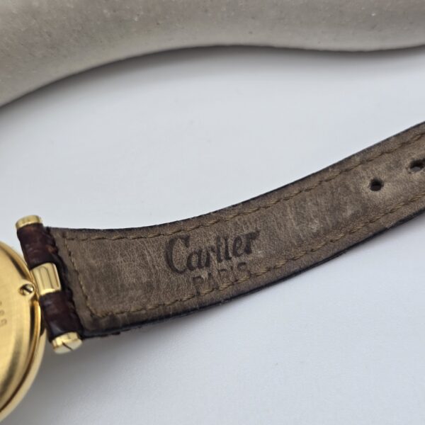 CARTIER Vermeil - zegarek vintage z rzymskimi indeksami, lata 90.pasek