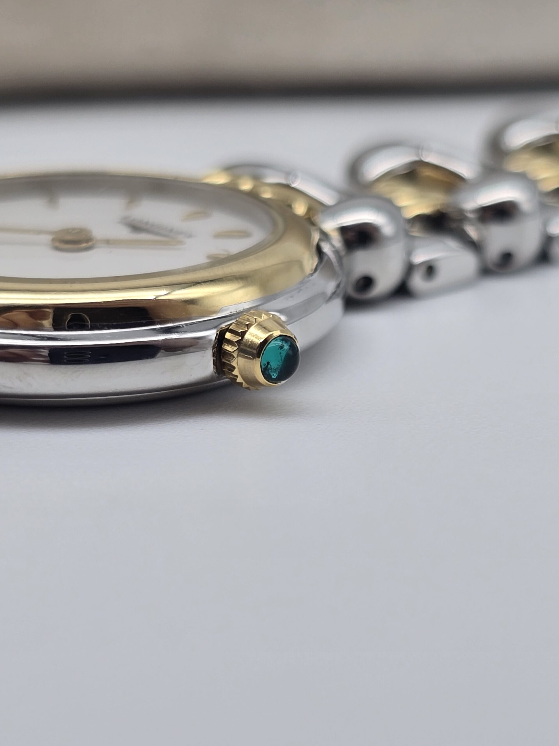 LONGINES - zegarek vintage na bransolecie z liniowymi indeksami koornka