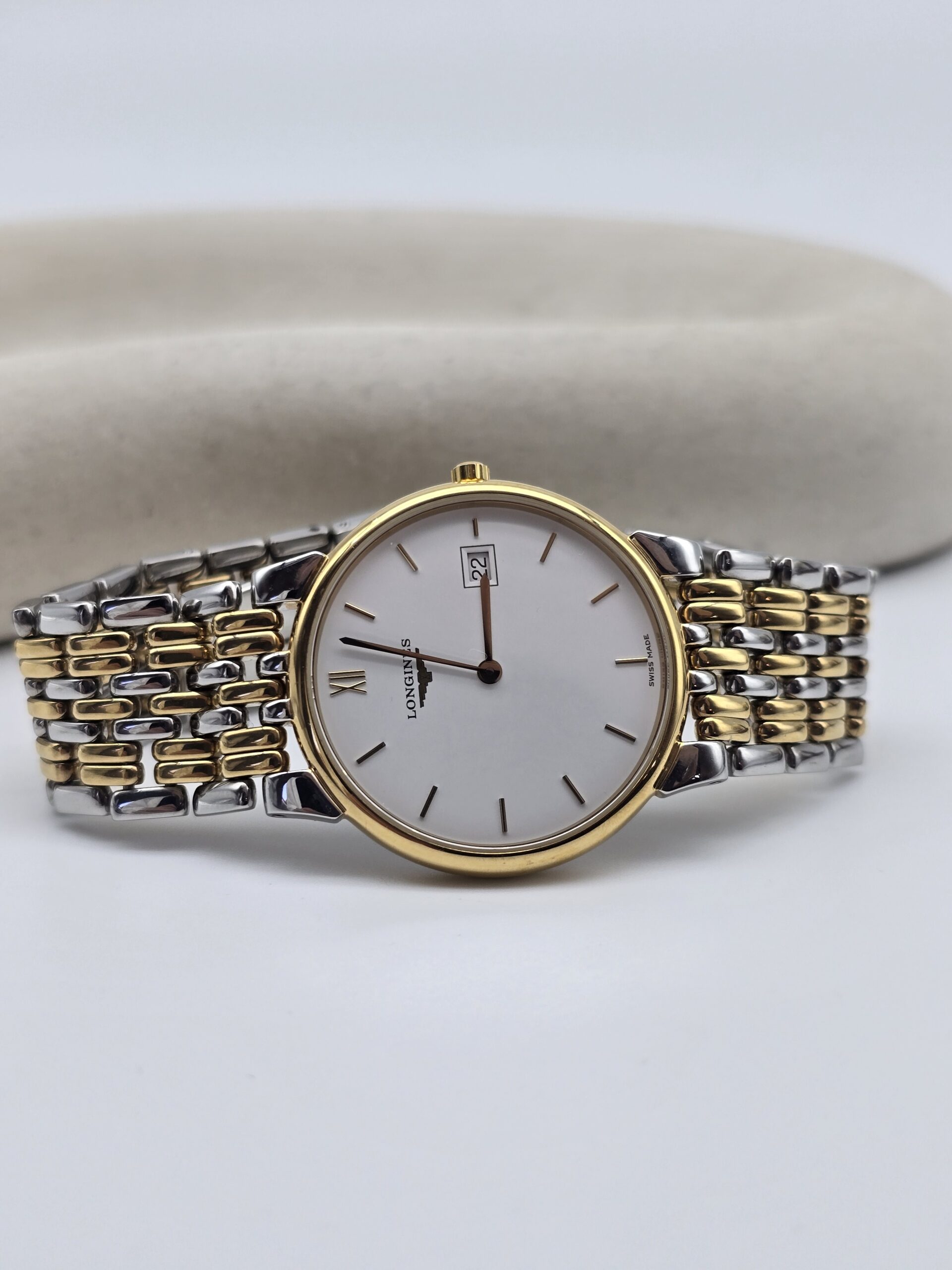 LONGINES La Grande Classique - elegancki zegarek vintage z datownikiem dodatkowe