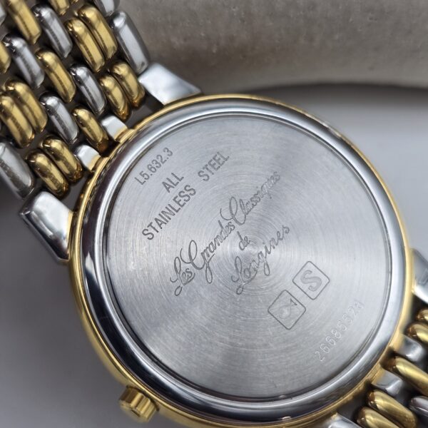 LONGINES La Grande Classique - elegancki zegarek vintage z datownikiem tył