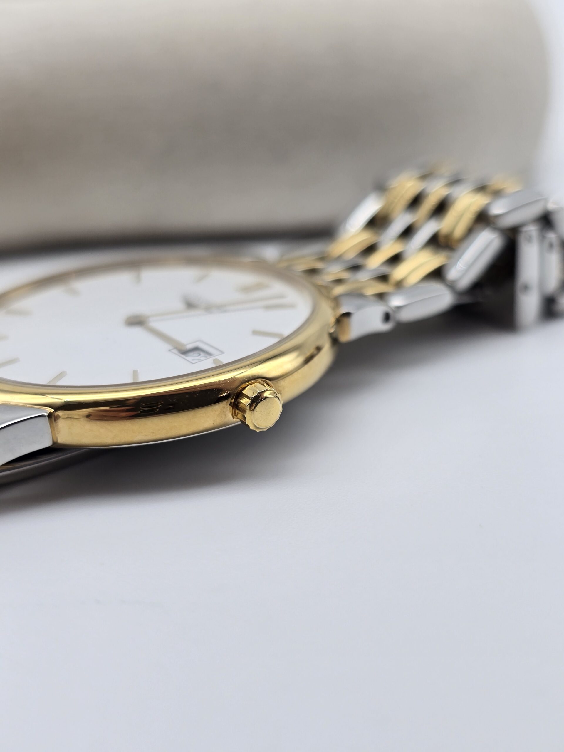 LONGINES La Grande Classique - elegancki zegarek vintage z datownikiem koronka