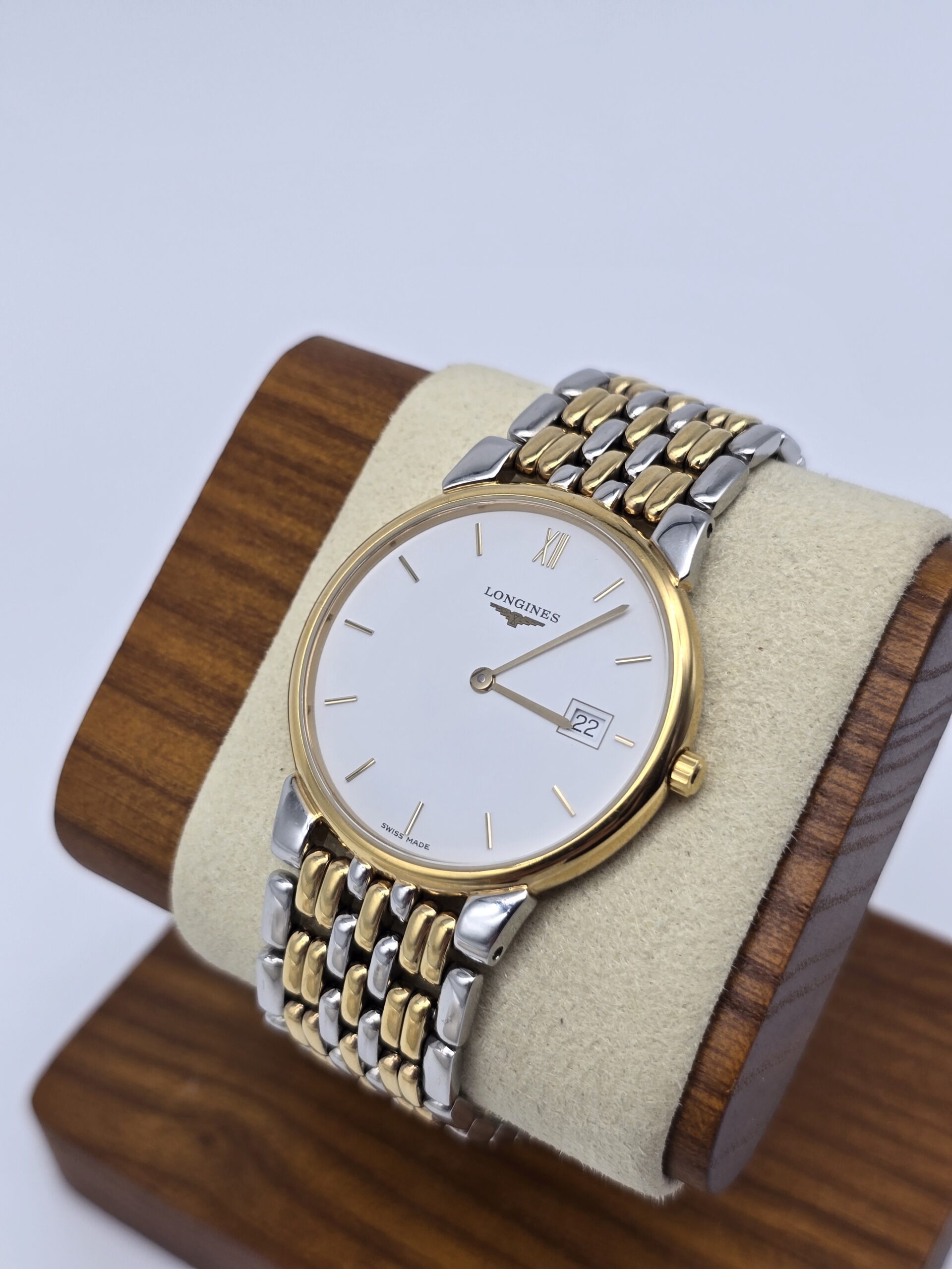 LONGINES La Grande Classique - elegancki zegarek vintage z datownikiem stojak