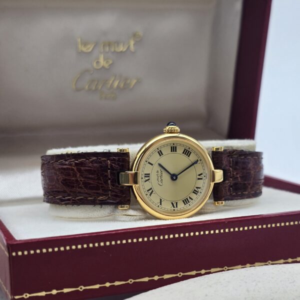 CARTIER Vermeil - zegarek vintage z rzymskimi indeksami, lata 90.