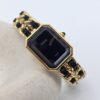 CHANEL Premiere L- elegancki zegarek vintage z minimalistyczną czarną tarczą