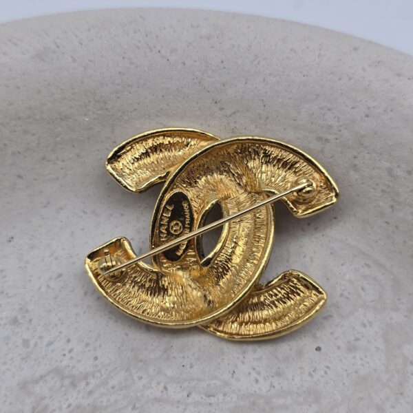 CHANEL - broszka vintage w kształcie logo CC zap