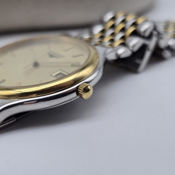 LONGINES - zegarek vintage na bransolecie z datownikiem koronka